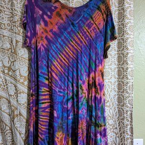 Tie dye dress with pockets